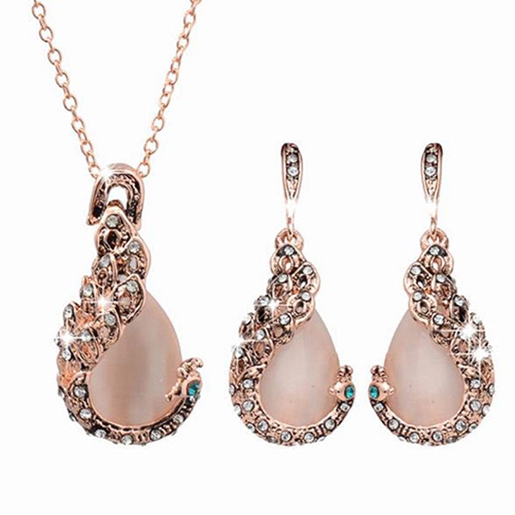 Elegant Waterdrop Rhinestone Jewelry Set