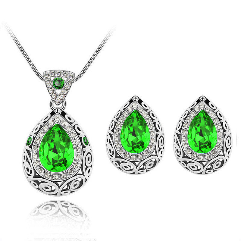 Vintage Regal Crystal Teardrop Jewelry Set