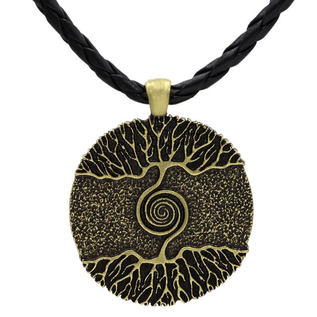 Nordic Mythology Tree of Life Double-Sided Pendant Necklace