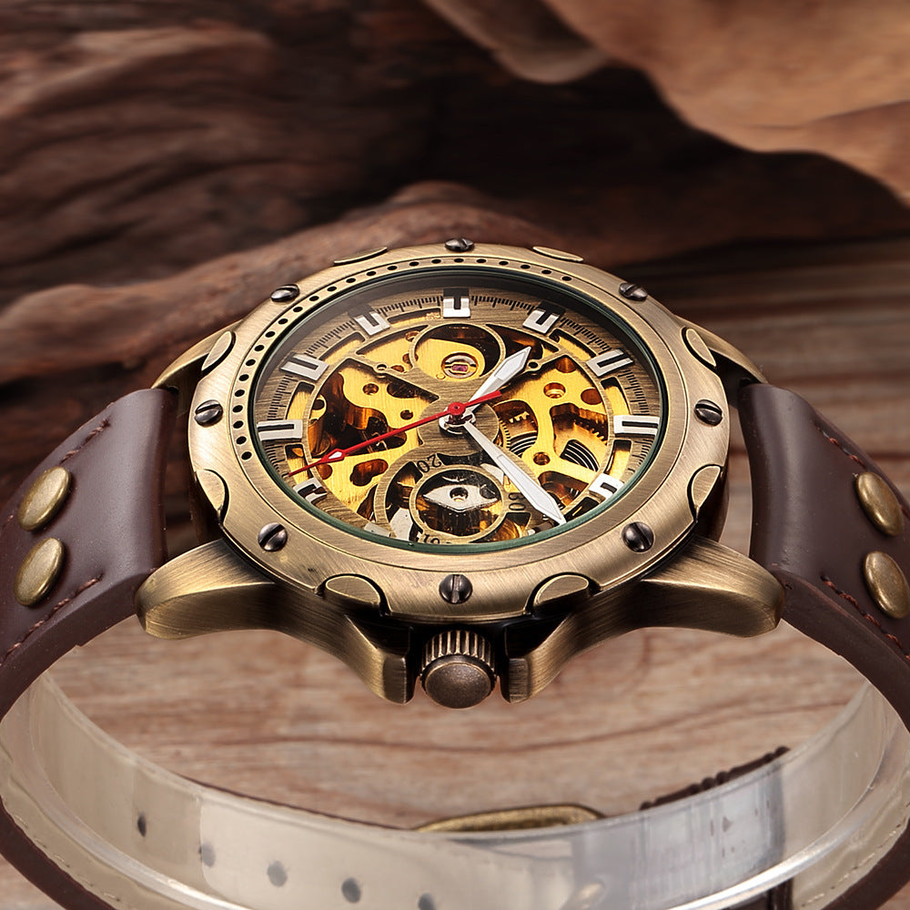 Men's Skeleton Steampunk Automatic Mechanical Watch