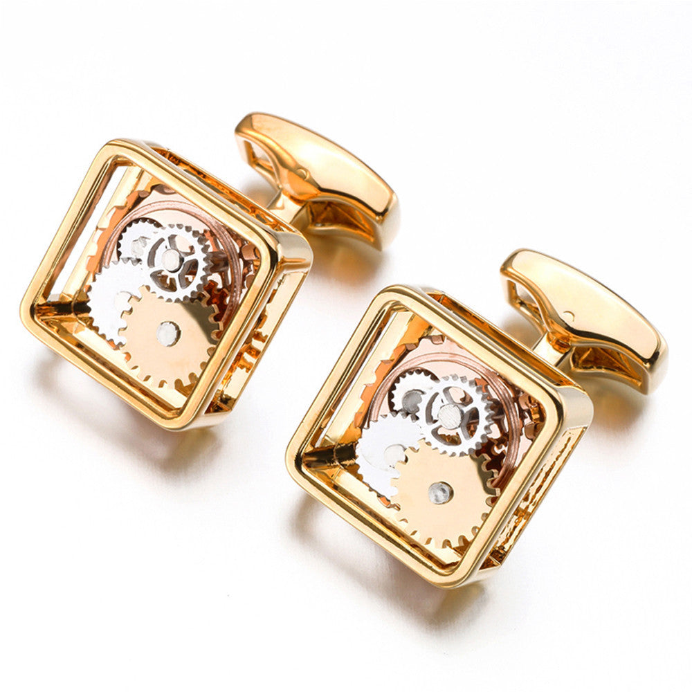 Men's Non-Functional Square Gear Cufflinks