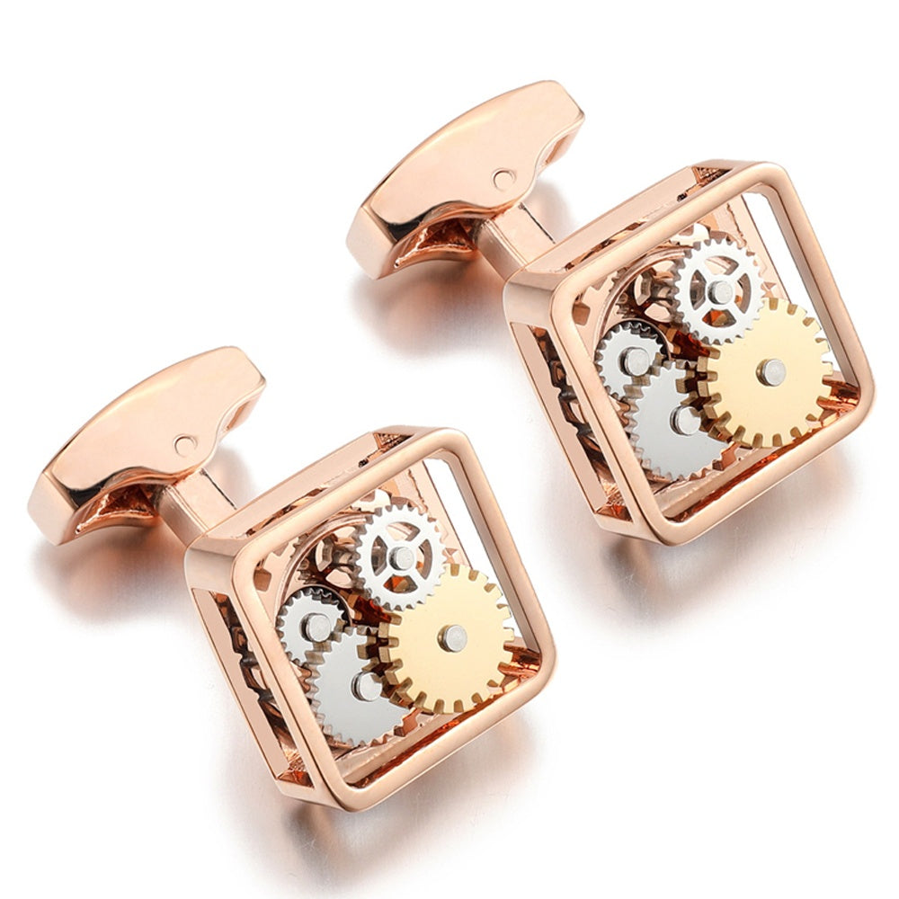 Men's Non-Functional Square Gear Cufflinks