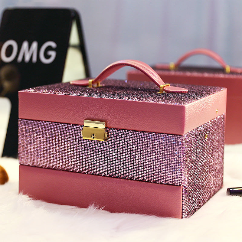 Glittering PU Leather Jewelry Storage Box