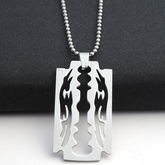 Men's Titanium Steel Blade Pendant Necklace