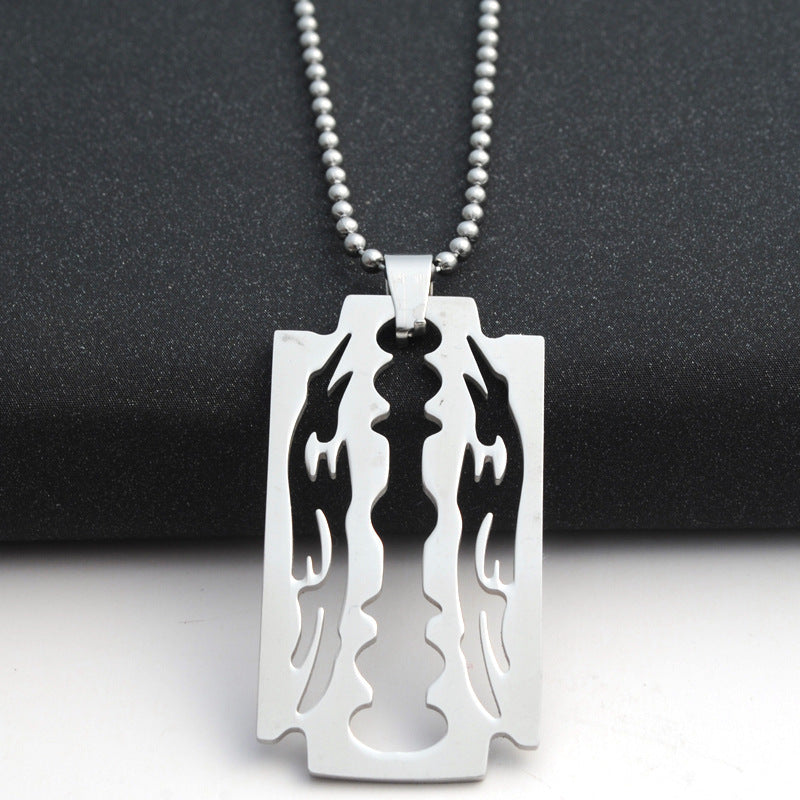 Men's Titanium Steel Blade Pendant Necklace