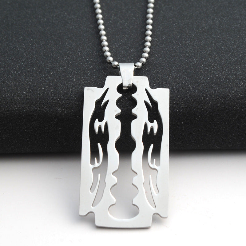 Men's Titanium Steel Blade Pendant Necklace