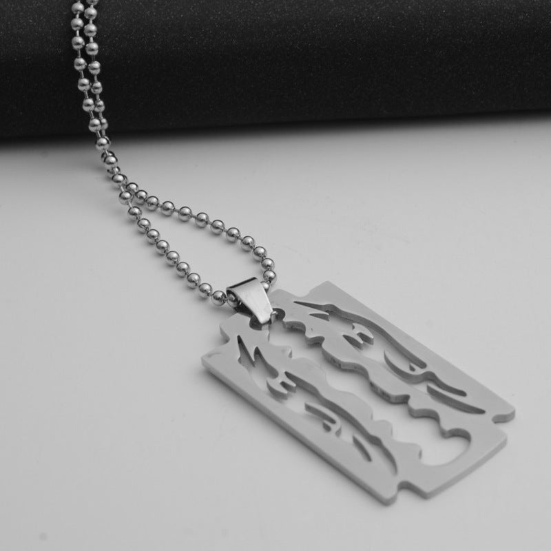 Men's Titanium Steel Blade Pendant Necklace