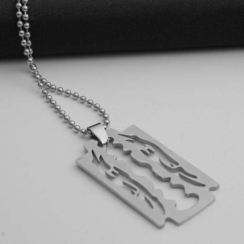 Men's Titanium Steel Blade Pendant Necklace
