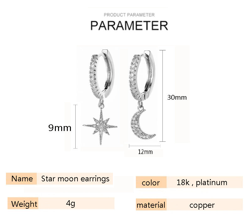 Celestial Charm Gold-Plated Hoop Earrings