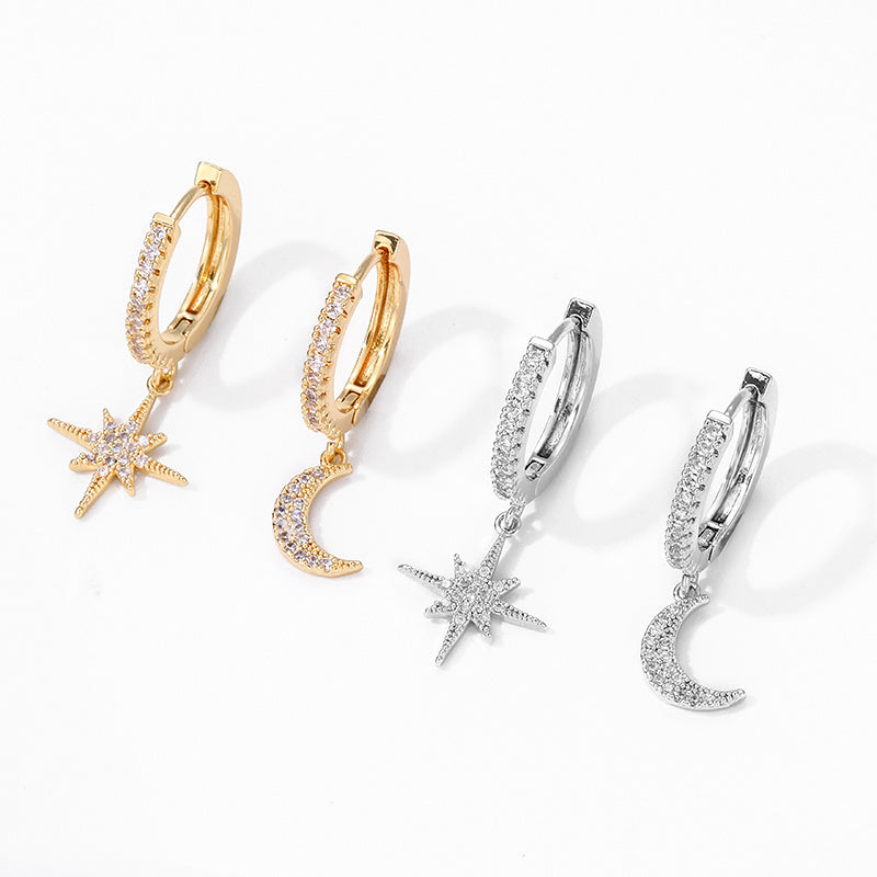 Celestial Charm Gold-Plated Hoop Earrings