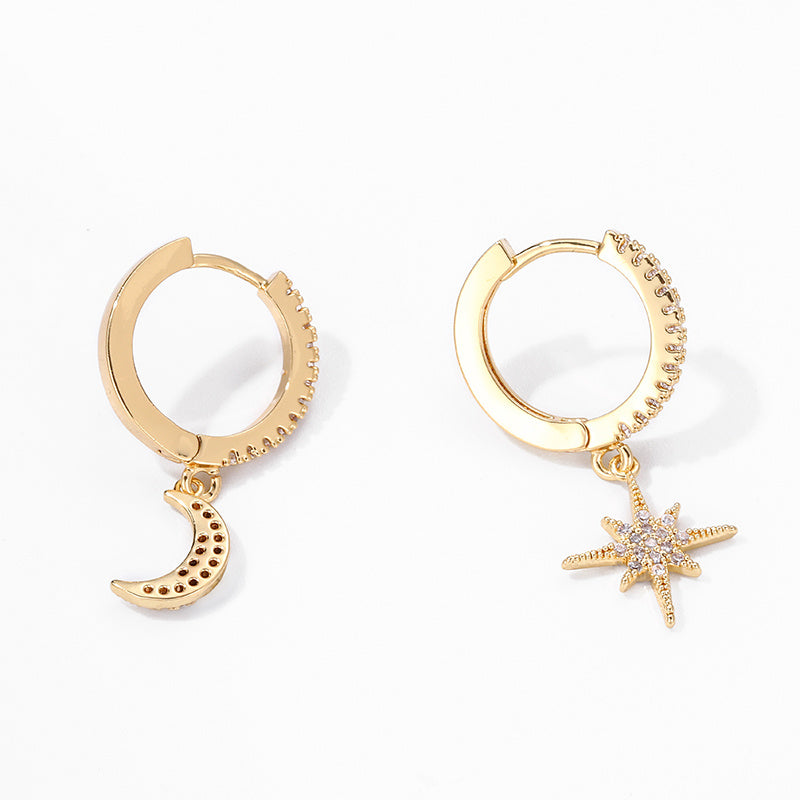 Celestial Charm Gold-Plated Hoop Earrings