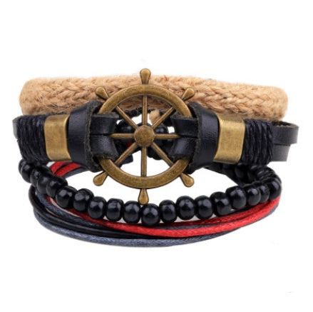 Artisan Leather Multilayer Bracelet
