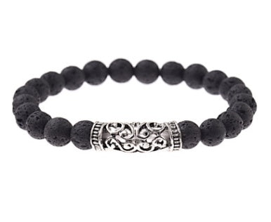 Sterling Silver & Lava Rock Aroma Bracelet