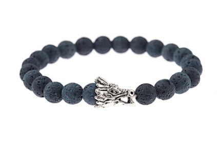 Sterling Silver & Lava Rock Aroma Bracelet