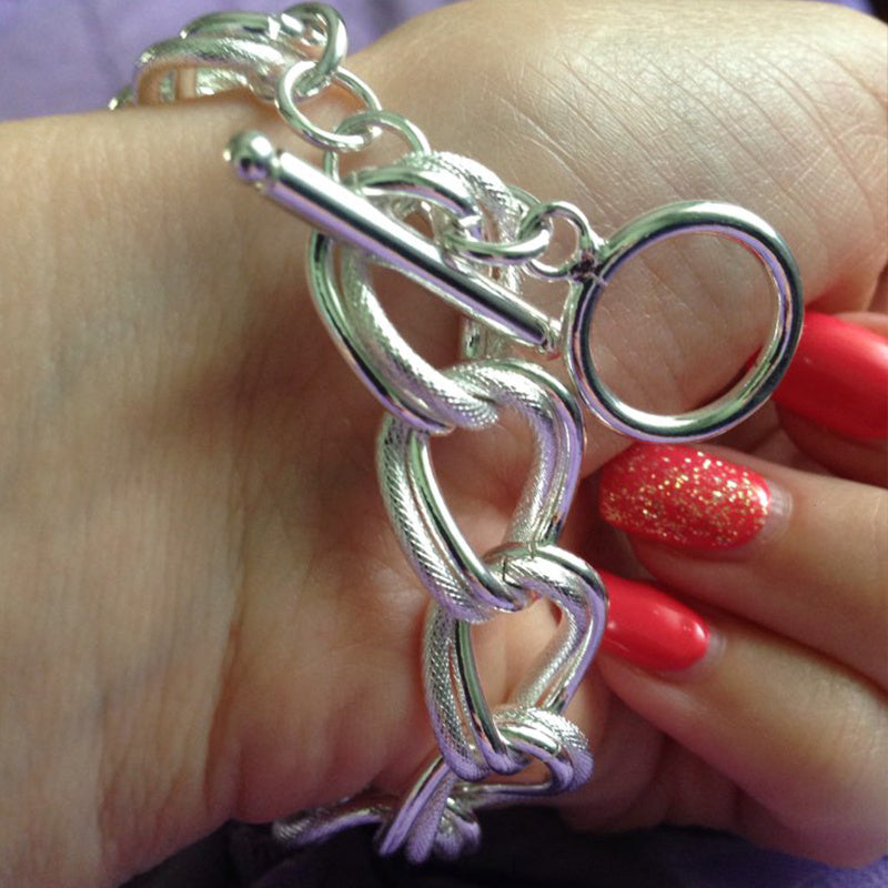 Classic Silver-Plated Alloy Bracelet