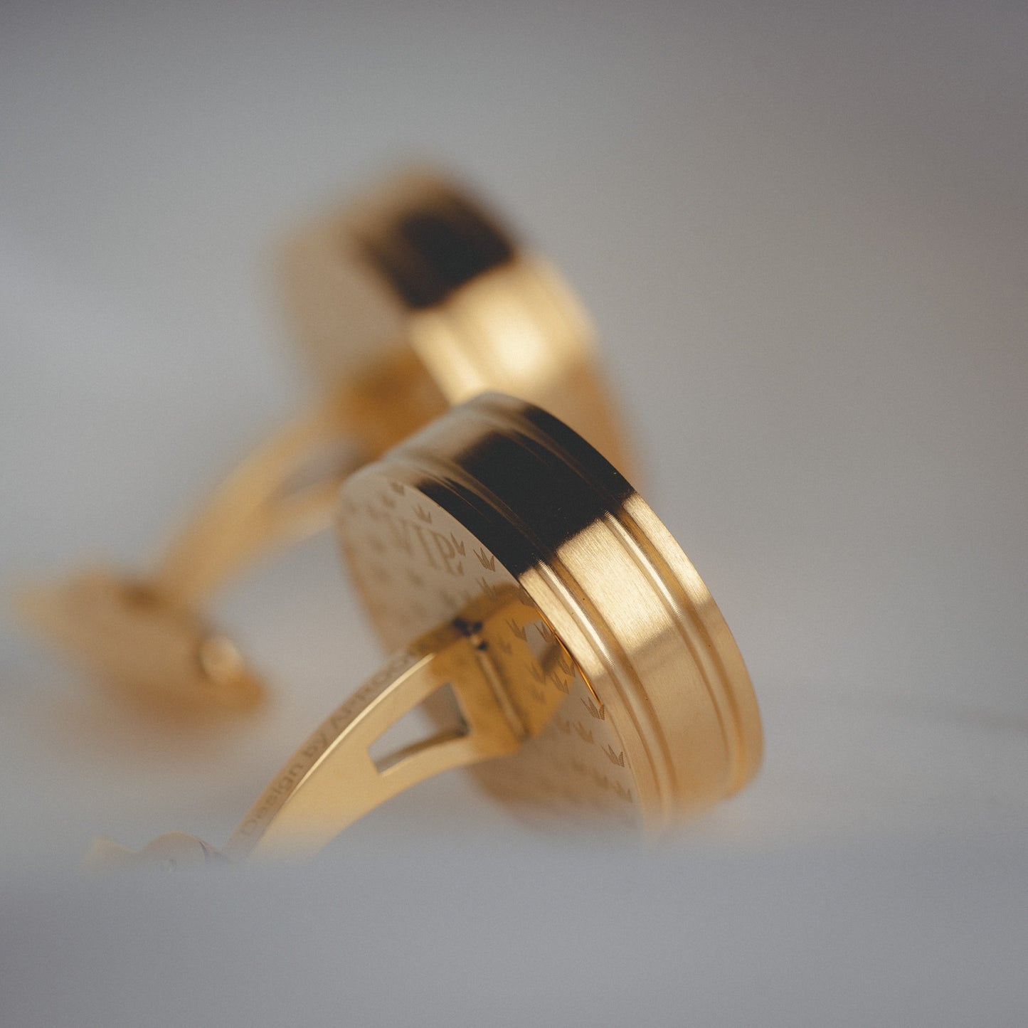 French Gold and Silver Shell Cufflinks for Men