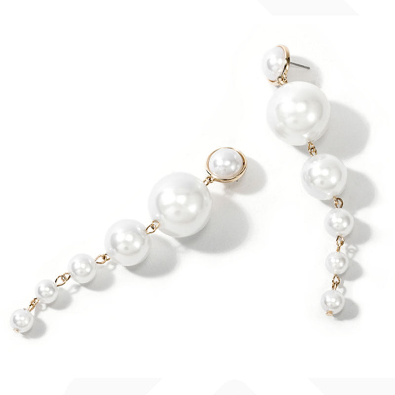 Boho-Vintage Exaggerated Pearl Dangle Earrings
