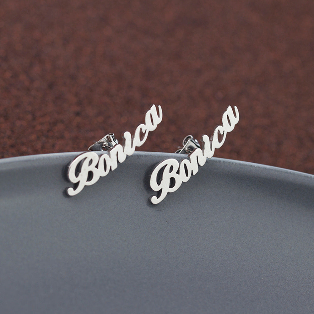 Custom Name Plate Earrings