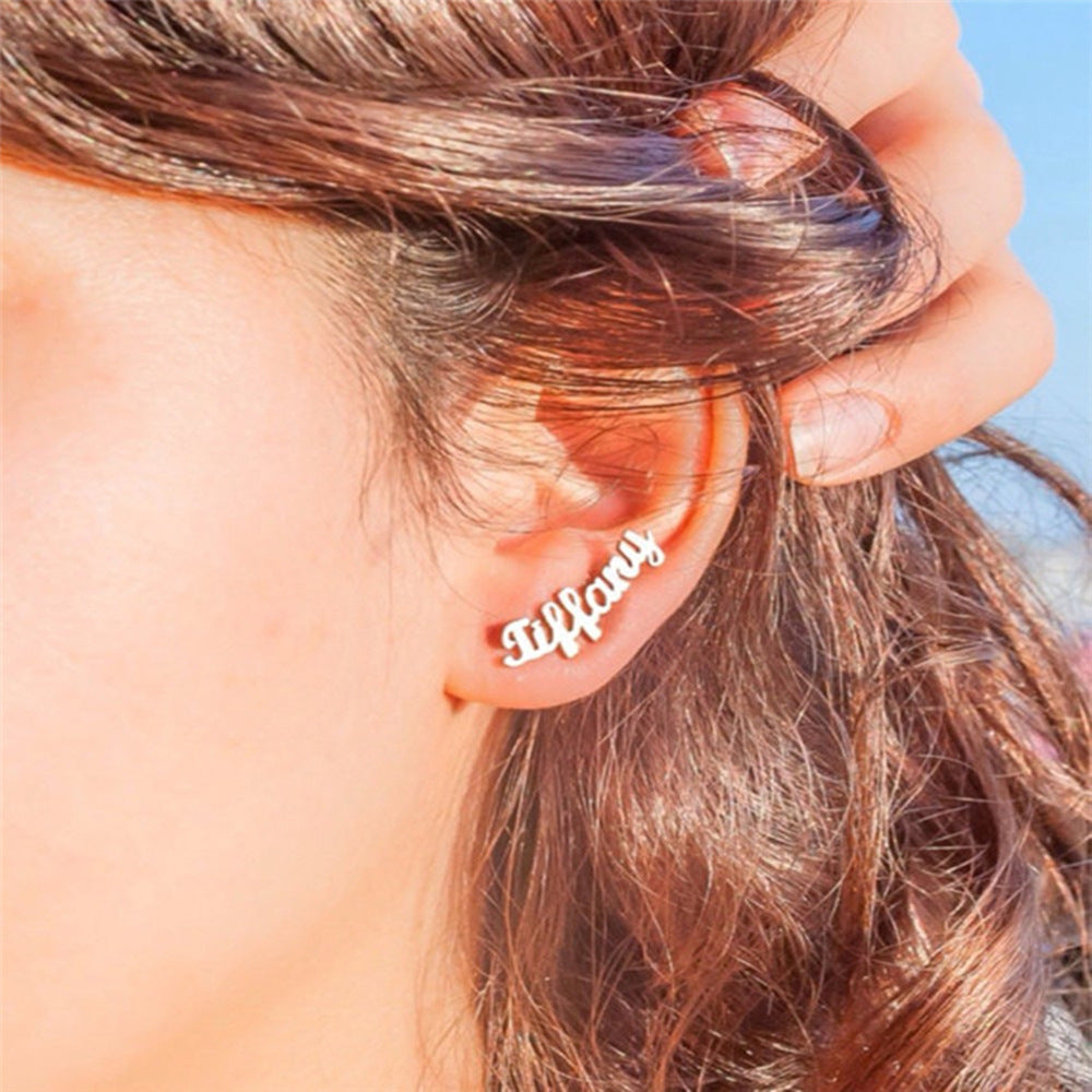Custom Name Plate Earrings