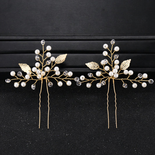Pearl and Rhinestone Bridal Hairpin