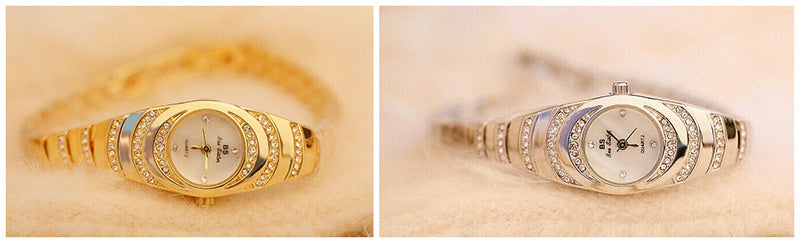 Luxurious Full Diamond Gold Tone Ladies Watch