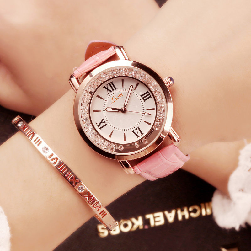 Elegant "Flowing Water Diamond" Ladies Quartz Watch
