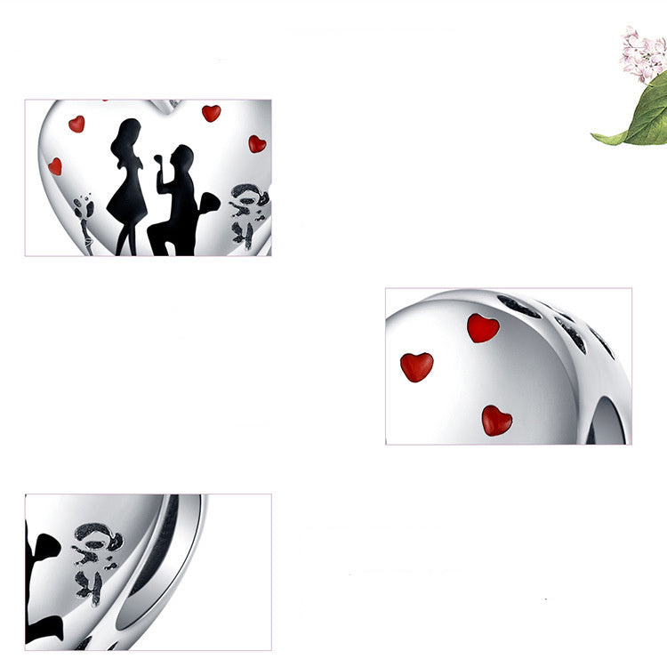 Romantic Interlocking Sterling Silver Couple Pendant