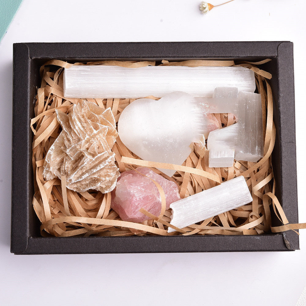 Amethyst Block Natural Crystal Hexagonal Prism Power Stone Set