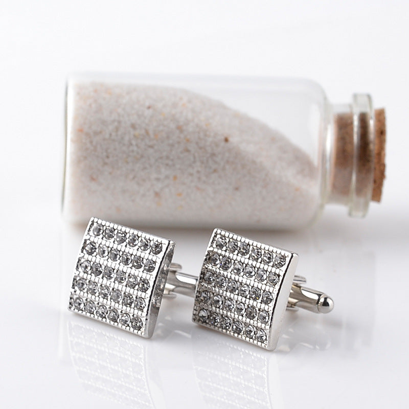 Dazzling Geometric Diamond Cufflinks