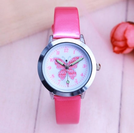 Cute Butterfly Dial Waterproof Quartz Watch for Kids