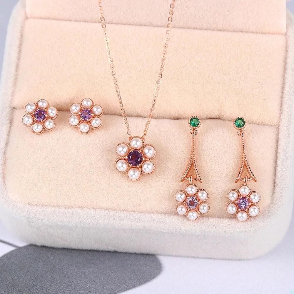 Amethyst Plum Blossom Jewelry Set