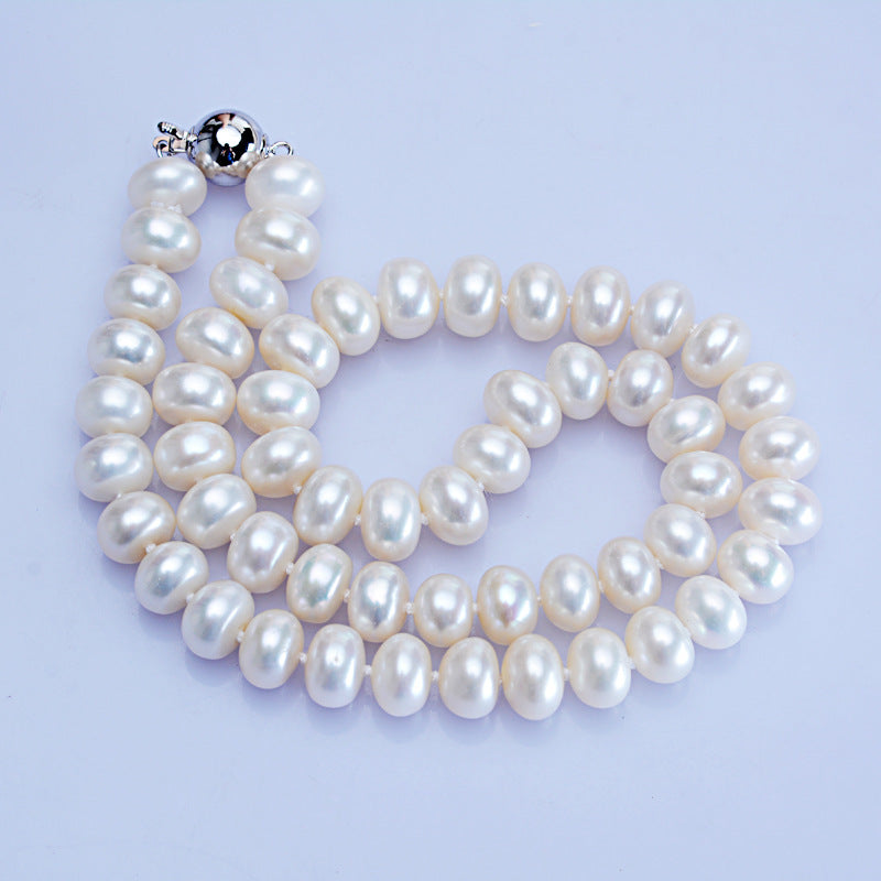 Lustrous Freshwater Pearl Necklace with Ball Clasp