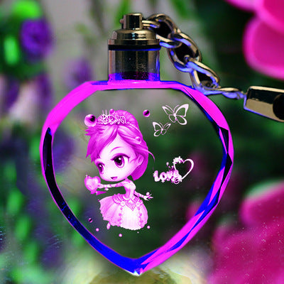 Custom K9 Crystal LED Keychain - Personalized Photo Frame Key Ring
