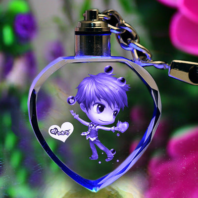 Custom K9 Crystal LED Keychain - Personalized Photo Frame Key Ring