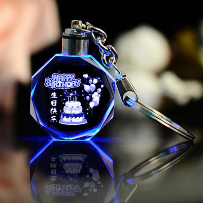 Custom K9 Crystal LED Keychain - Personalized Photo Frame Key Ring
