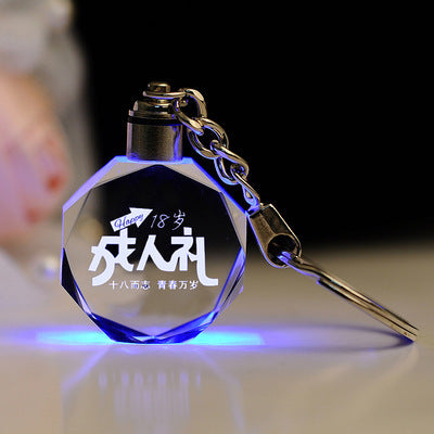 Custom K9 Crystal LED Keychain - Personalized Photo Frame Key Ring