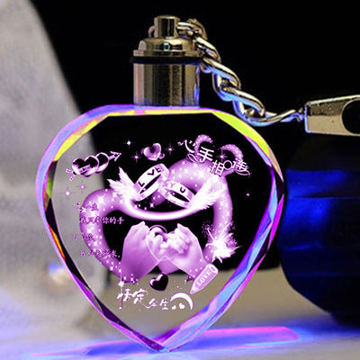 Custom K9 Crystal LED Keychain - Personalized Photo Frame Key Ring
