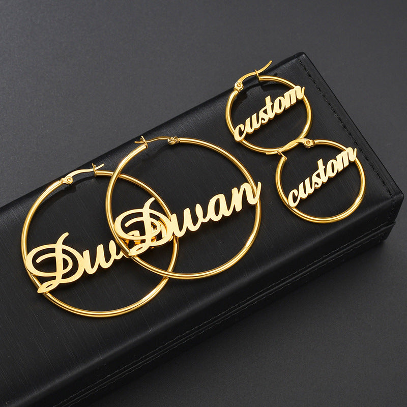 Custom Name Hoop Earrings