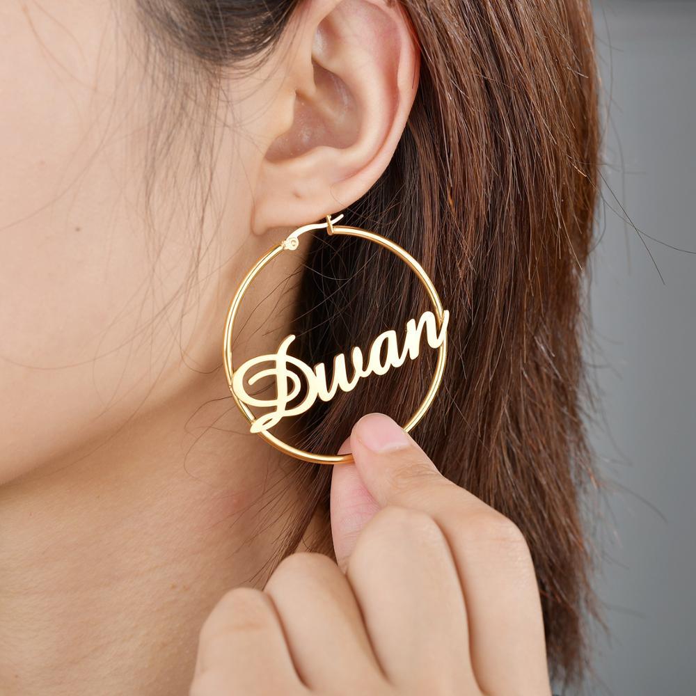 Custom Name Hoop Earrings