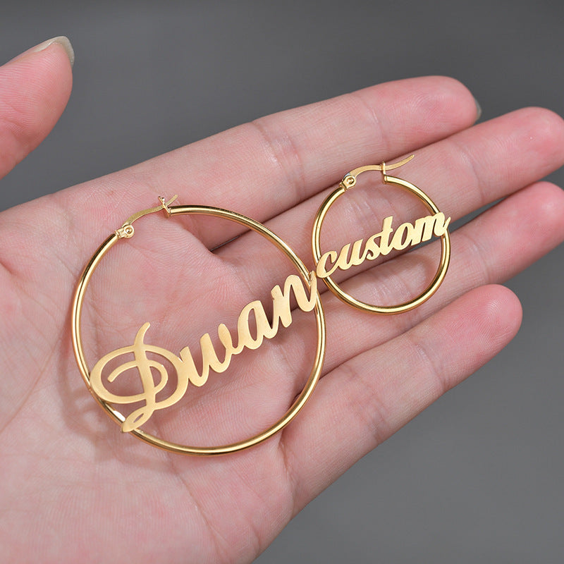 Custom Name Hoop Earrings