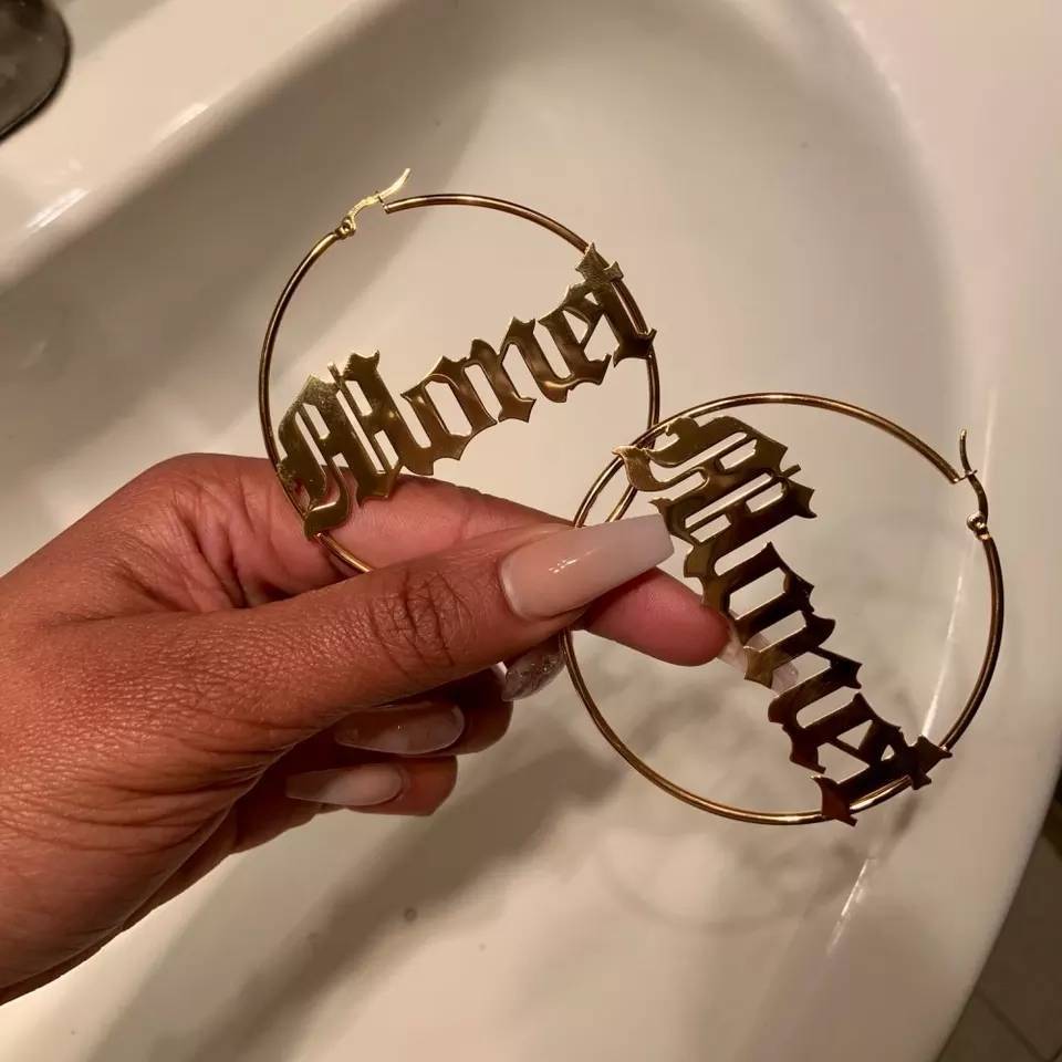 Custom Name Hoop Earrings