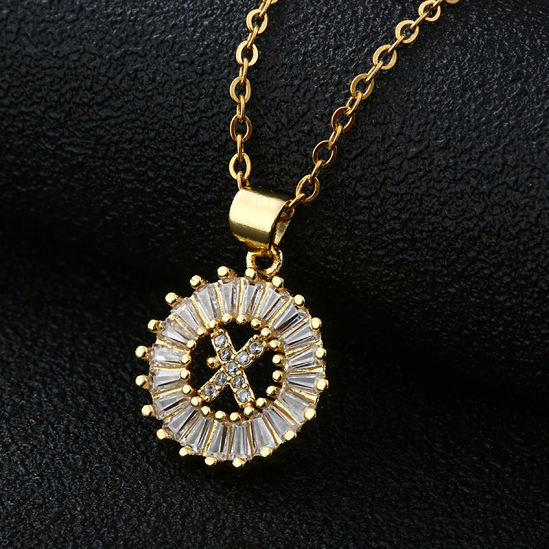 Personalized Initial Necklace with Cubic Zirconia