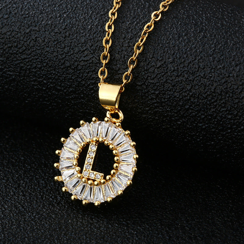 Personalized Initial Necklace with Cubic Zirconia