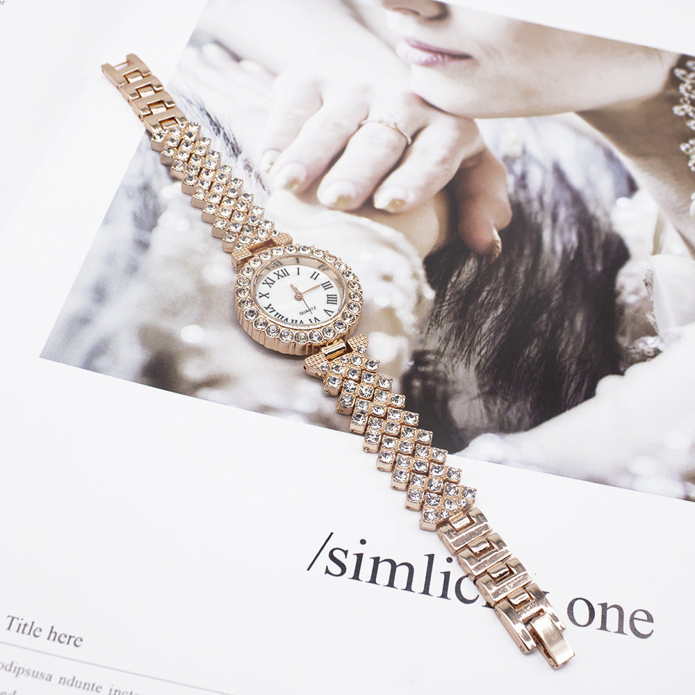 Stylish Ladies Watch with Diamond Accents and Bracelet
