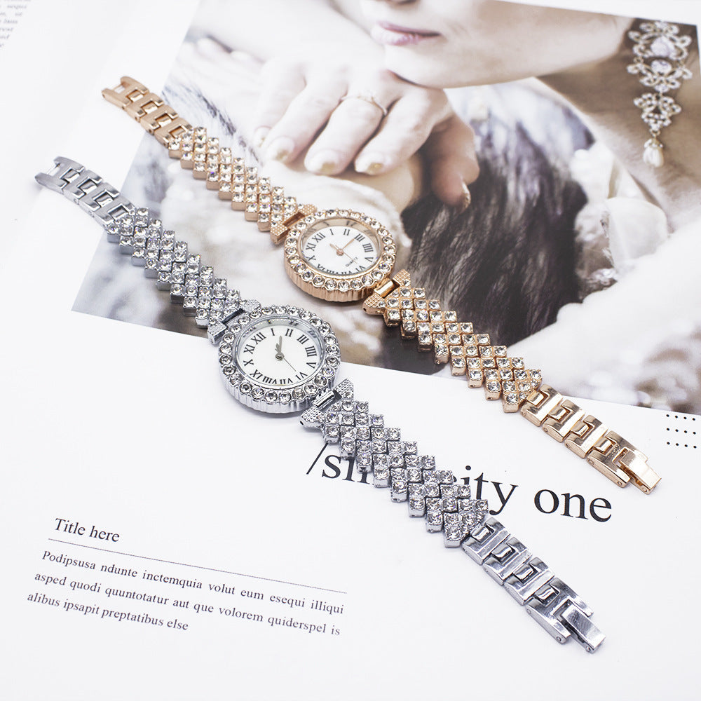 Stylish Ladies Watch with Diamond Accents and Bracelet