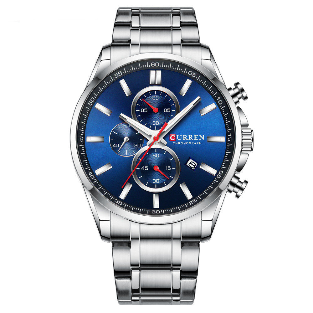 Men's Steel Band Waterproof Quartz Watch