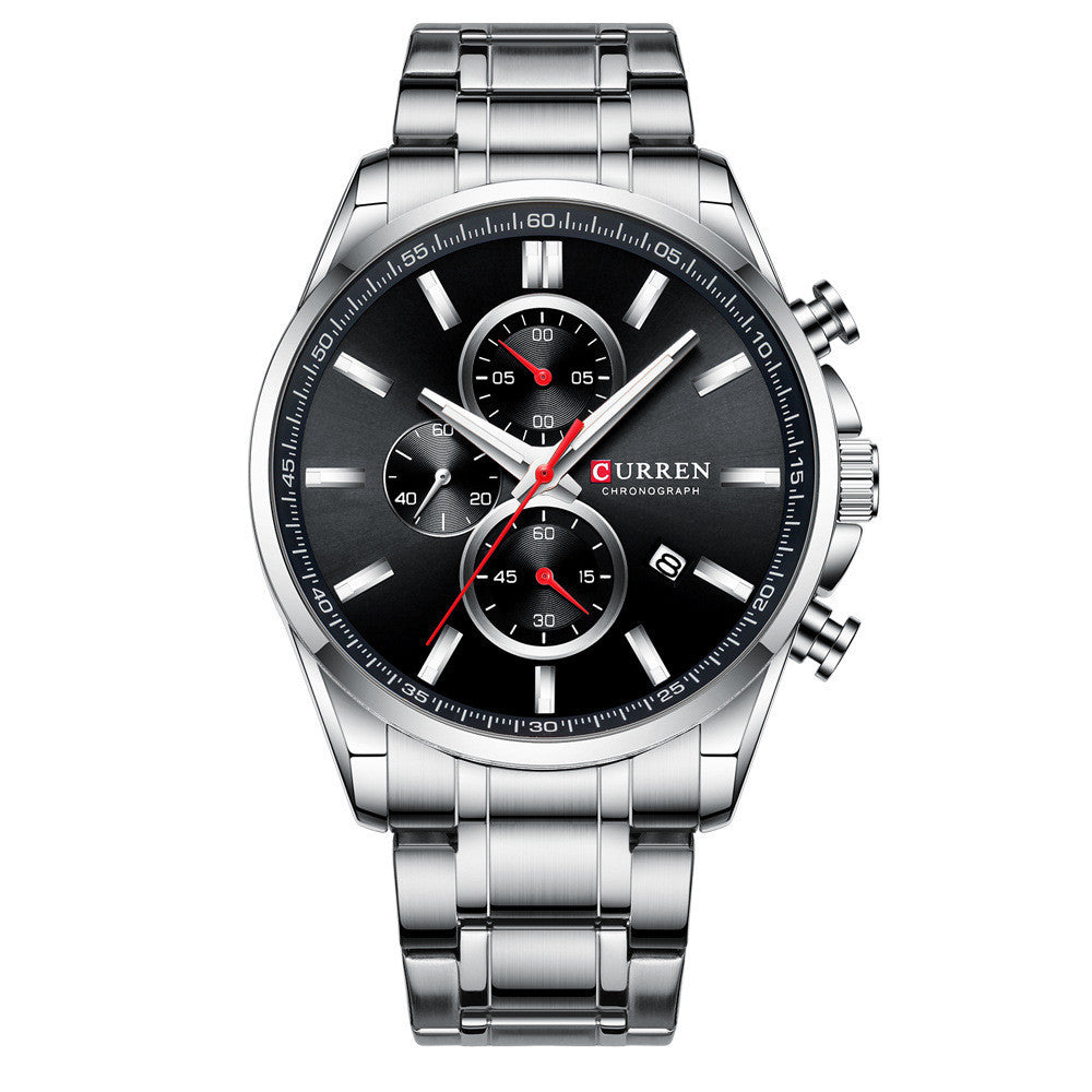 Men's Steel Band Waterproof Quartz Watch