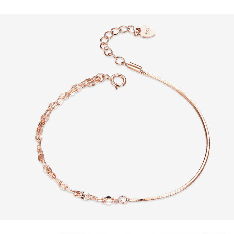 Minimalist Rose Gold Sterling Silver Bracelet