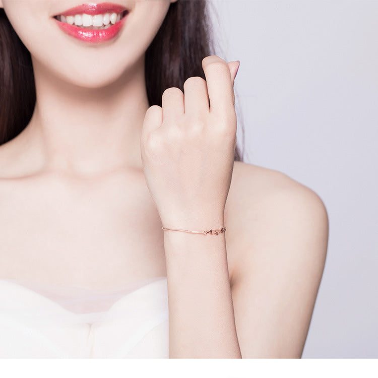 Minimalist Rose Gold Sterling Silver Bracelet