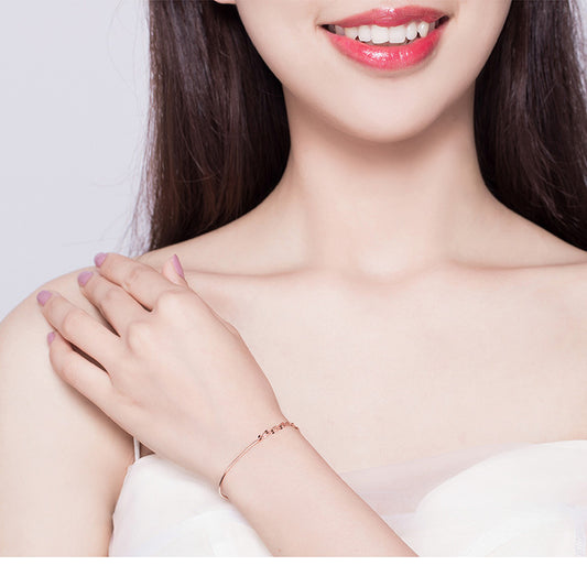 Minimalist Rose Gold Sterling Silver Bracelet